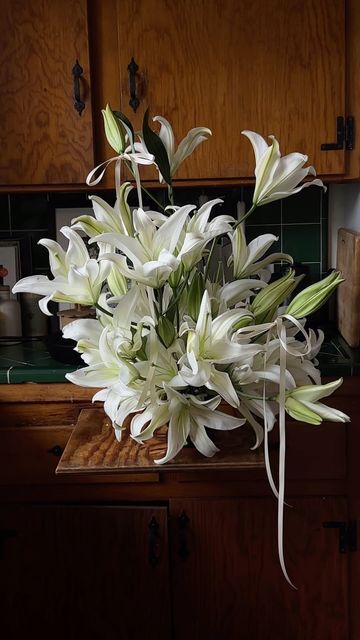 PUNI PETALS 🌸 (ﾉ´ヮ`)ﾉ*: ･ﾟ on Instagram: "lilies en masse for @rickowensonline" White Lily Flower, Flower Words, Lily Wedding, Bright Florals, White Wedding Flowers, Wedding Arrangements, White Lilies, October 25, Garden Inspired