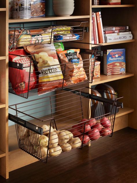 Organization and Design Ideas for Storage in the Kitchen Pantry | DIY Kitchen Design Ideas - Kitchen Cabinets, Islands, Backsplashes | DIY Flat Kitchen, 80s House, Organized Pantry, Teal Kitchen, Kabinet Dapur, Pantry Ideas, Diy Kitchen Storage, Granny Flat, Kitchen Cabinet Storage