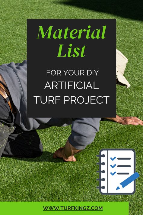 Browse a comprehensive list of materials and items needed for any artificial turf installation.   Curated and assembled to save you the most time and money as you prep for your turf installation. Not much is needed for a proper install but just in case you need any tool or product to complete the job, we got you covered....  Perfect for homeowners and contractors alike. Diy Turf Installation Backyard, How To Install Turf Backyard, Installing Artificial Turf Diy, How To Install Artificial Turf, Small Turf Backyard Ideas, Astro Turf Backyard, Artificial Turf Backyard Ideas, Turf Backyard Ideas, Turf For Dogs