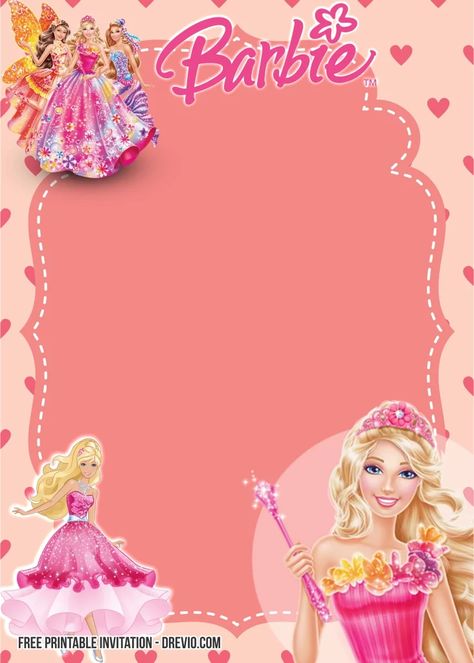 FREE Printable Barbie Birthday Invitation Templates | Download Hundreds FREE PRINTABLE Birthday Invitation Templates Barbie Banner Printable, Barbie Birthday Party Invitations, Barbie Party Invitations, Barbie Birthday Theme, Barbie Birthday Invitation, Printable Barbie, Barbie Invitation, Barbie Birthday Invitations, Barbie Invitations