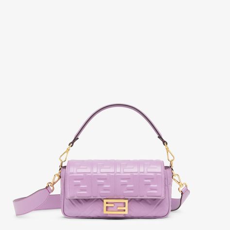 Nappa Leather Bag, Pink Leather Bag, Fendi Logo Design, Baguette Bags, Fendi Store, It Bag, Fendi Logo, Fendi Baguette, Baguette Bag