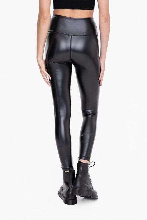 Black leather leggings