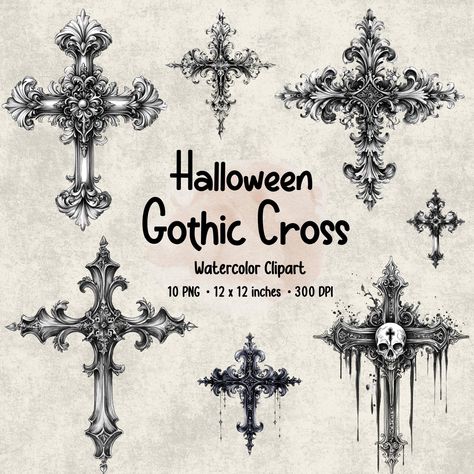 Gothic Clipart, Cross Gothic, Cross Clipart, White Gothic, Cross Pictures, Gothic Christmas, Gothic Pattern, Graffiti Words, Gothic Cross