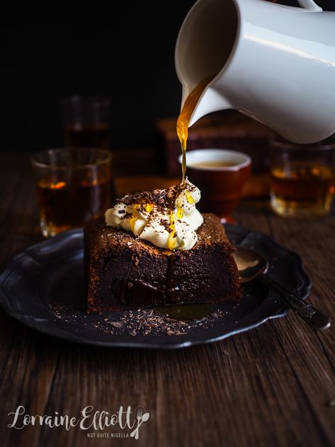 Chocolate Whisky Brownies With Whisky Butterscotch Sauce @ Not Quite Nigella Desserts With Whiskey, Whiskey Dessert Recipes, Winter Desserts Fine Dining, Whisky Caramel Sauce, Ballotin Caramel Turtle Whiskey Recipes, Whisky Brownies, Whisky Truffles, Whisky Cake, Whisky Sauce