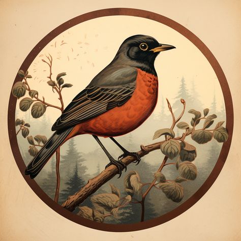 ✨Bring the beauty of 🌲Connecticut's nature into your home with this lovely 🐦vintage American Robin illustration. Perfect for wildlife and bird enthusiasts. A great addition to your 🖼️nature art collection✨ Vintage Field Guide Illustrations, Vintage Robin Illustration, American Robin Drawing, American Robin Tattoo, Connecticut Aesthetic, Robin Aesthetic, American Robin Bird, Robin Illustration, Robin Drawing