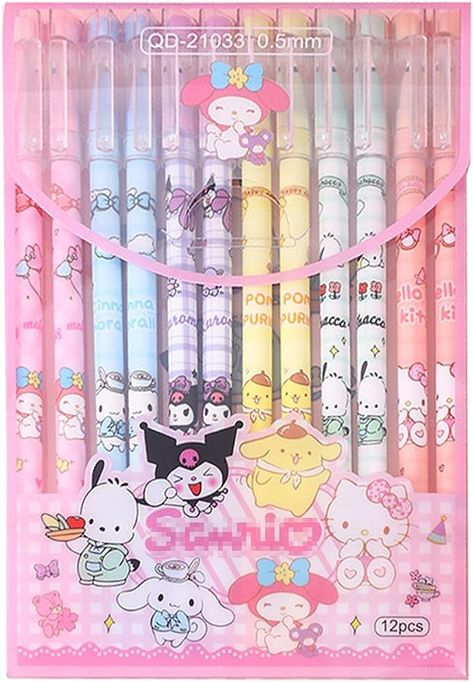 Cool Pens For School, Cute Stationary Supplies, Cute Supplies For School, Kuromi School Supplies, Sanrio School Supplies, Cute Back To School Supplies, Anime School Supplies, Hello Kitty School Supplies, Back To School Stationary