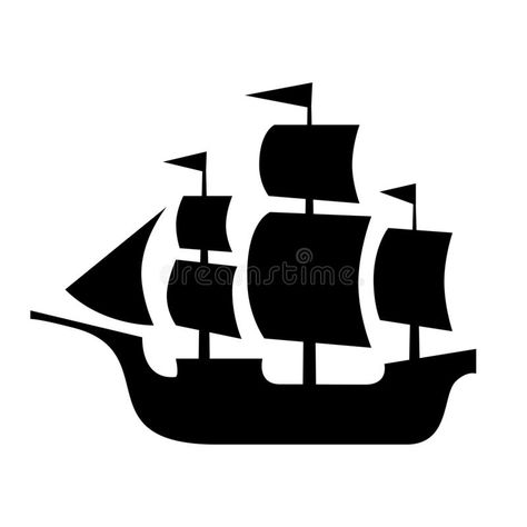 Ancient sailboat, medieval caravel, pirate ship, navigate vessel. royalty free illustration Pirate Ship Clipart, Pirate Silhouette, Pirate Ship Silhouette, Boat Drawing Simple, Pirate Ship Drawing, Aquatic Design, Ship Silhouette, Boat Silhouette, Pirate Ship Art