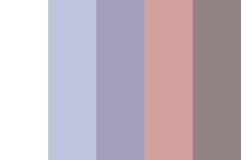 dusty rose + periwinkle color palette created by jiinju49 that consists #ffffff,#bcc4dd,#a19fba,#d4a1a1,#928181 colors. Periwinkle Color Palette, Dusty Periwinkle, Periwinkle Wedding, Brand Colour Schemes, Quilt Coat, Periwinkle Color, 50th Wedding Anniversary, Neutral Palette, Color Theory