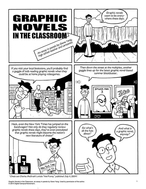 Author and Illustrator Gene Yang on Graphic Novels in the Classroom Comic Strip Template, Comic Box, Blank Comic Book, Graphic Novel Illustration, Graphic Novel Art, Super Man, Psd Flyer Templates, Classroom Gifts, Graduation Project