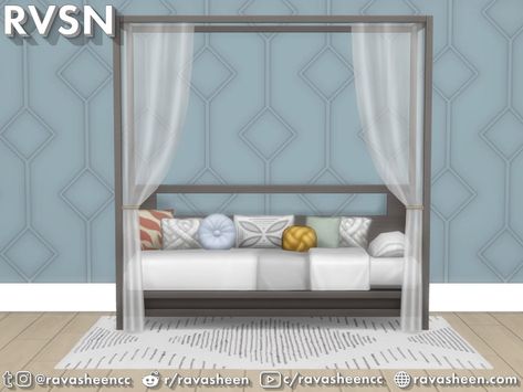 Sims 4 Ravasheen Cc, Sims 4 Beds, Couch Styling, Vintage Couch, Patio Couch, Adult Bedroom, Los Sims, Sims 4 Cc Packs, Sims 4 Cc Furniture