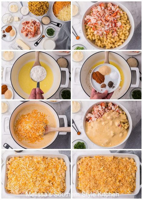 Lobster Mac And Cheese Recipe, Southern Macaroni And Cheese, Lobster Mac N Cheese Recipe, Mac And Cheese Recipe Soul Food, Seafood Mac And Cheese, Crab Mac And Cheese, Breadcrumb Topping, Homemade Cheese Sauce, Thanksgiving Food Sides