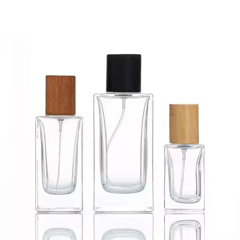 Luxury Square 1oz Mist Sprayer 30ml 50ml 100ml Perfume Deodorant Glass Crimp Spray Bottle With Wooden Lid - Buy Fancy Luxury 30ml 50ml 100ml Crystal Empty Crimp Glass Perfume Bottles Cube Bouteille De Parfum Wooded Lids,Custom Logo Wooden Lids Cylinder Square Glass Crimp Bottle Perfume Bottles 30 Ml Glass Spray Cosmetic Bottle With Wooden Cap,Hot Sale Empty Thick Wall Clear Glass Perfume Bottle 50ml 30ml 100ml With Crimp Sprayer And Wooden Cap Product on Alibaba.com Glass Perfume Bottles, Bottle Perfume, Glass Spray Bottle, Cosmetic Bottles, Types Of Packaging, Refillable Bottles, Bottle Packaging, Small Bottles, Glass Perfume Bottle