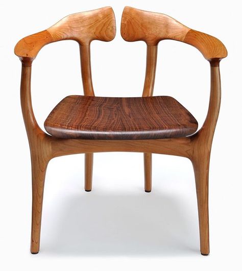 Swallowtail chair. Cherry frame with figured Claro walnut seat. #woodworking #woodworker #furniture #furnituredesign #interiors #interiordesign #architecture #furniture #homedecor #handmade #design #luxury #luxurylife #luxuryfurniture #wood #woodlovers #woodfurniture #inspiration #solidwoodfurniture #craft #contemporyfurniture #design #decor #casa #customfurniture #bespoke #bespokefurniture #finefurniture #comtemporarywoodfurniture #swallowtailchair #walnut #cherry Handmade Stool, Custom Wood Furniture, Wood Furniture Plans, Furniture Design Sketches, Wood Furniture Design, Woodworking Furniture Plans, Chair Wood, Wood Furniture Diy, Artful Home