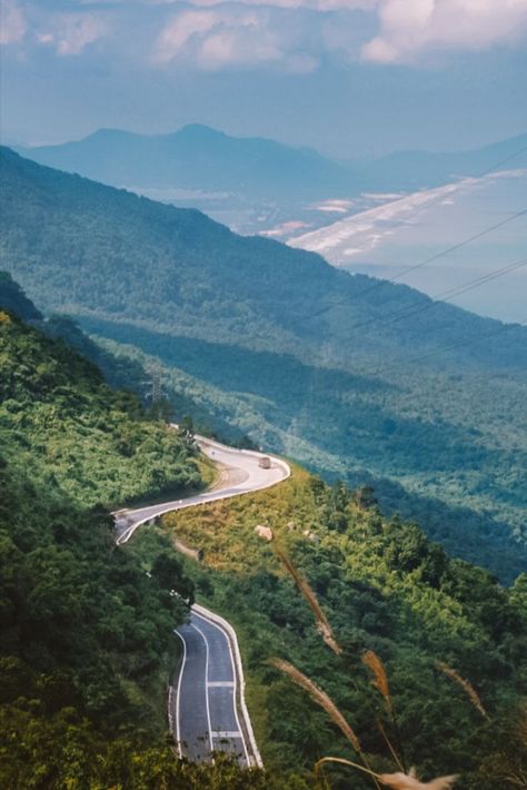 beautiful view of the mountains, jungle and beaches in Da Nang Vietnam from the iconic motorbike road trip along the Hai Van Pass road. Travel guide sharing tips and route map. Hue Vietnam, Vietnam Itinerary, Vietnam Travel Guide, The Adventure Begins, Adventure Begins, To The Mountains, Easy Rider, Vietnam Travel, And So The Adventure Begins