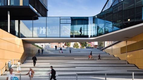 AACHENMÜNCHENER HEADQUARTERS, AACHEN | GERMANY | kadawittfeldarchitektur | Archinect Terminal Bus, Campus Design, University Architecture, Stairs Architecture, Public Architecture, Cultural Architecture, Architecture Office, Facade Architecture, Office Building