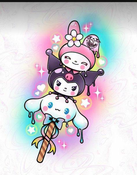 Cinnamonroll Kuromi And Melody, My Melody And Kuromi And Cinnamoroll, Cinnamoroll Melody Kuromi, My Melody Kuromi And Cinnamoroll Trio, Cinamoroll And My Melody, Kuromi And Friends, Sanrio Kuromi And My Melody, Kuromi Y Melody, Kuromi Art