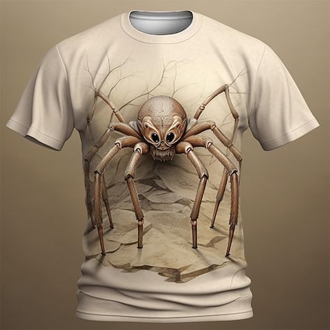 Horror Spider, Spider Skull, For Men Clothes, Animal Print T Shirts, Punk T Shirt, Halloween Men, Y2k Tops, Oversize Women, Animal Graphic