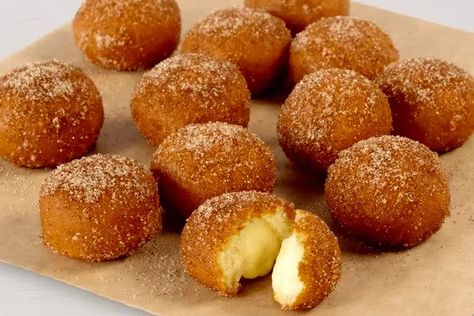 Taco Bell Cinnabon Delights Recipe - Desire Recipes Taco Bell Desserts, Cinnabon Delights Recipe, Taco Bell Cinnabon Delights, Cinnabon Delights, Taco Bell Recipe, Cinnamon Balls, Taco Bell Copycat, Taco Bell Recipes, Fast Dessert Recipes