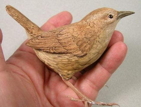 Making the Wren #1: Start, to almost finished - by Donna Menke @ LumberJocks.com ~ woodworking community Bird Carving Patterns Free Printable, Bird Carving Patterns, Decoy Carving, Carved Wooden Birds, Wood Carving For Beginners, Clay Birds, Bird Carving, Wood Carving Designs, Wood Bird