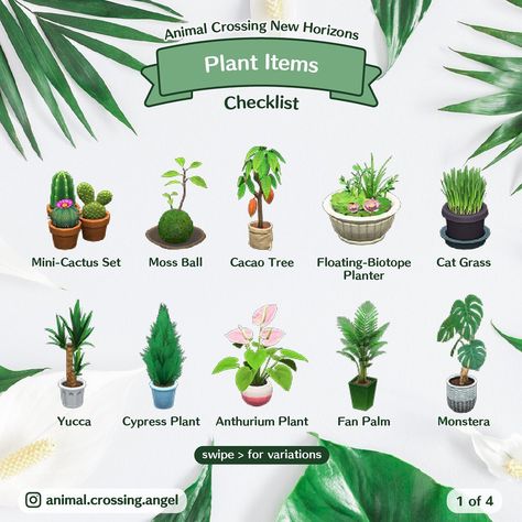 angel on Instagram: “dedicated to all the plant lovers out there 💚🌿🌱🌵⁣ ⁣ note: plant recipes are in previous post 😉” Animal Crossing Items Qr Codes, Plants Animal Crossing, Acnh Journal, Cat Grass Planter, Acnh Tips, Animal Crossing Cafe, Cypress Plant, Animal Crossing Cats, Plant Recipes