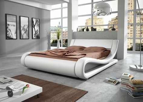 Sleep Inspiration, Unique Bedroom Furniture, Unique Bed Design, Unique Bedroom Ideas, Bedroom Designs For Couples, Curved Bed, Bedroom Decor Gray Walls, Bedroom Decor Gray, Unique Bedroom Design