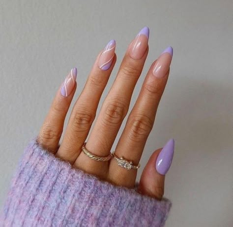 Lilac Nails, Purple Acrylic Nails, Purple Nail Designs, Lavender Nails, Daisy Nails, Her Nails, Nails Polish, White Nail, Prom Nails