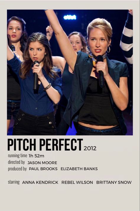 Pitch Perfect Movie Poster, Pitch Perfect Poster, Pitch Perfect Movie, Pitch Perfect 2012, Tv Posters, Character Posters, Posters Minimalist, Polaroid Posters, Comfort Movies