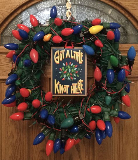 This will be a great addition for our Christmas Vacation Christmas Party! Christmas Vacation Tree Decorations, Diy Griswold Christmas Decorations, Vintage Christmas Decor Ideas Outdoor, National Lampoon Christmas Tree, National Lampoons Christmas Vacation Office Door Decorations, Christmas Vacation Diy Decorations, Griswalds Christmas Party Decorations, Griswold Wreath, Christmas Vacation Party Decorations