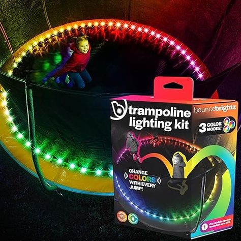 Amazon.com : Brightz Bounce LED Trampoline Lights Trampoline Accessories for Kids Trampoline Toys Trampoline Games 14 14ft 16 16ft 15 15ft Summer Fun for Kids Outdoor Trampoline Game Trampoline Stuff : Sports & Outdoors Trampoline Lights Ideas, Trampoline Lights, Kids Outdoor Play Equipment, Trampoline Games, Trampoline Accessories, Outdoor Trampoline, Best Trampoline, Kids Trampoline, Summer Fun For Kids