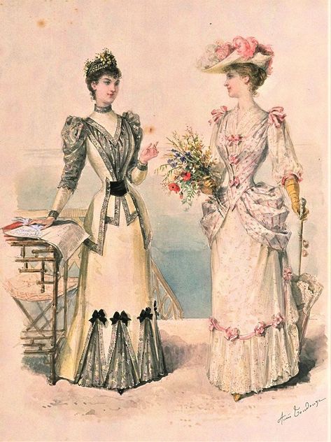 1898 Fashion Plate, 1895 Fashion Plate, 1890s Fashion Plates, 1895 Dress, Victorian Fashion Plates, 1895 Fashion, 1898 Fashion, Belle Epoque Fashion, 1899 Fashion