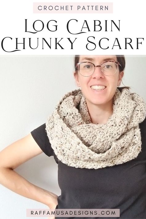 a person wearing a crocheted chunky infinity scarf Chunky Infinity Scarf Crochet Pattern, Bulky Infinity Scarf Crochet Pattern, Chunky Scarf Crochet Pattern, Chunky Scarf Crochet, Chunky Scarf Pattern, Chunky Crochet Scarf, Crocheted Clothes, Crochet Garments, Crochet Cowls