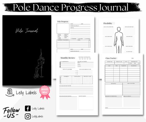 A5 pole dance journal to track pole progress Dance Journal Ideas, Pole Journal, Fitness Progress Tracker, Pole Conditioning, Dance Journal, Pole Dancing Quotes, Fitness Goal Setting, Fitness Diary, Dance Books