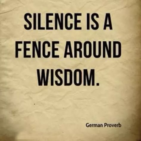 Silence Is A Fence Around Wisdom, German Proverbs, African Quotes, Brave Quotes, German Heritage, Proverbs Quotes, Quotable Quotes, Amazing Quotes, Wise Quotes