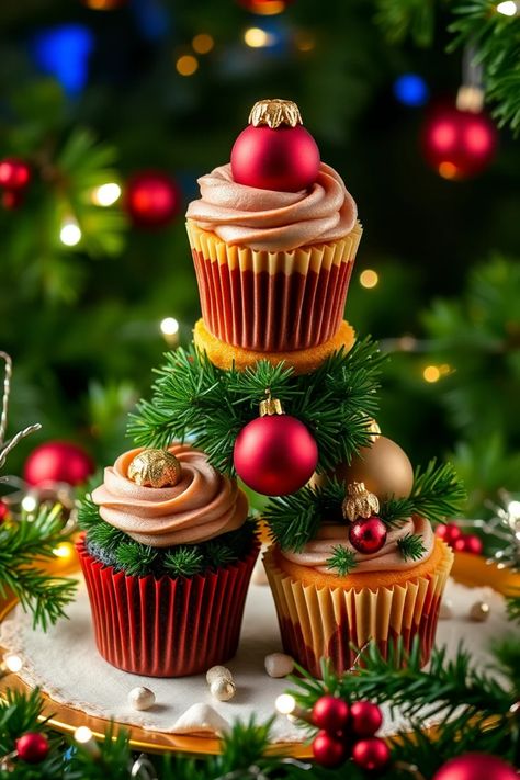 A Christmas Tree cupcake cake showcasing stunning designs and flavors for festive celebrations. Ideal for creating delicious, eye-catching desserts for events. Creative Cake Ideas, Cupcake Cake Ideas, Cupcake Cake Designs, Creative Cupcakes, Baking Cakes, Fun Cupcakes, Cupcake Cake, Creative Cakes, Cake Designs