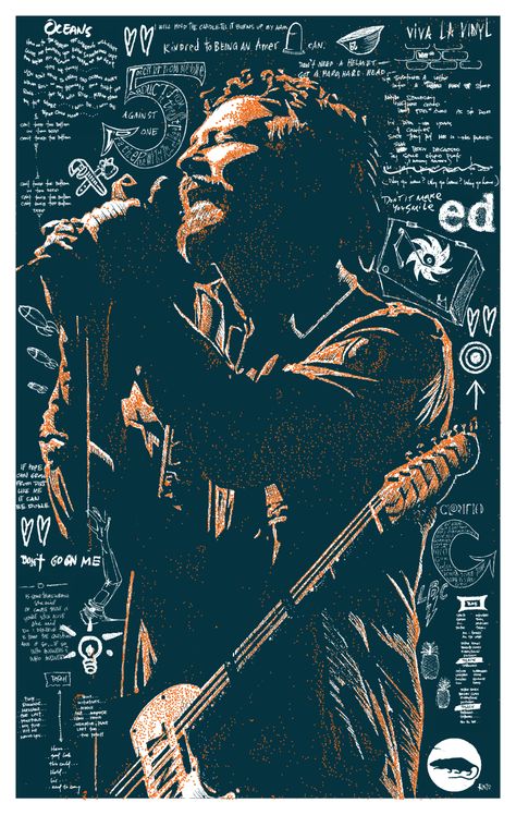 , Pearl Jam Art, The Avett Brothers, Pearl Jam Eddie Vedder, Screen Printing Art, Avett Brothers, Screen Print Poster, Poster Music, Eddie Vedder, Music Artwork