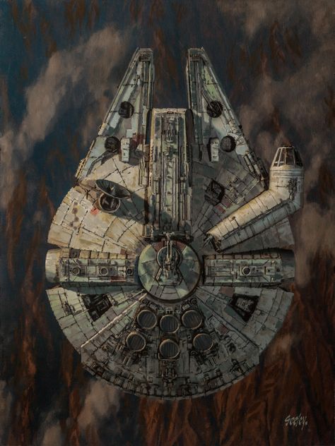 The Millennium Falcon, Star Wars Painting, Fantasy Star, Star Wars Background, Star Wars Spaceships, Millenium Falcon, Star Wars Models, Star Wars Vehicles, Star Wars Tattoo