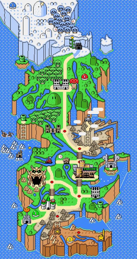 NESteros - 'Game Of Thrones' Meets 'Super Mario' In Epic Mushroom Kingdoms Map - Forbes Super Mario World Game, Game Of Thrones Westeros, Game Of Thrones Map, Westeros Map, Super Mario Nintendo, Super Mario Games, Gameboy Color, Mario Games, Gra O Tron