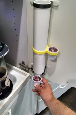 3D Printed PVC Pipe K-Cup Dispenser : 4 Steps (with Pictures) - Instructables K Cup Storage, Dispenser Diy, Cup Dispenser, Captain Obvious, K Cup Holders, Coffee In The Morning, 3d Printer Projects, Try To Remember, Blog Instagram