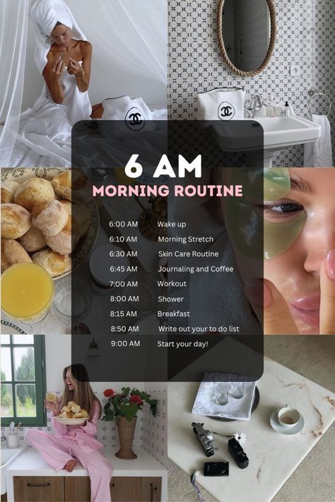 6 Am Morning Routine Aesthetic, Clean Day Routine, It Girl Day Routine, That Girl Morning Routine Weekend, Morning Routine For Working Women, Morning Routine Aesthetic List, That Girl Aesthetic Routine, Early Morning Routine Aesthetic, Productive Girl Era