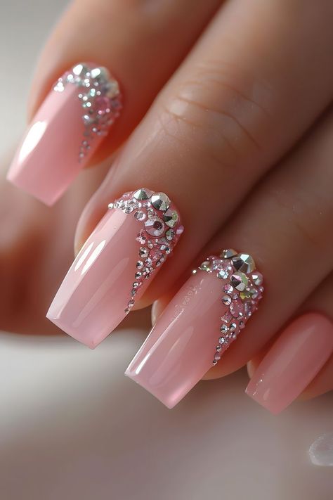 wedding nails xxl, nails long, wedding nails natural, wedding nails inspiration, nails y2k, wedding nails design elegant, wedding nails acrylic, nails 3d, wedding nails for bride square, wedding nails with pearls, nails, wedding nails mother of groom, wedding nails extension for bride, wedding nails long, nails unique, wedding nails mother of bride, wedding nails 2024, nails easy, wedding nails jewels, wedding nails y2k, nails design ideas, wedding nails pearl, nails xl, wedding nails bride Pink With Rhinestones Nails, Pearl Nails With Design, Wedding Nail Designs For Bride, Wedding Nails For Bride Square, Wedding Nails With Pearls, Long Wedding Nails, Y2k Nails Design, Unique Wedding Nails, Wedding Nails Long