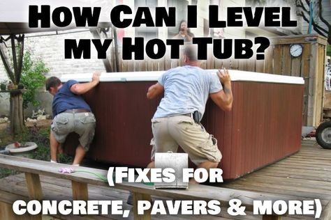 Leveling Yard, Small Hot Tub, Pavers Diy, Hot Tub Patio, Landscape Timbers, Diy Hot Tub, Cement Patio, Concrete Pad, Tub Ideas