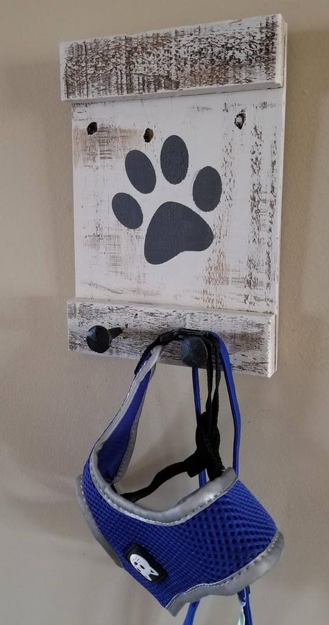 Pet Leash Holder, Dog Leash Hanger, Iron Nails, Dog Leash Holder, Cat Leash, Leash Holder, Paw Paw, Wood Dog, Pet Leash