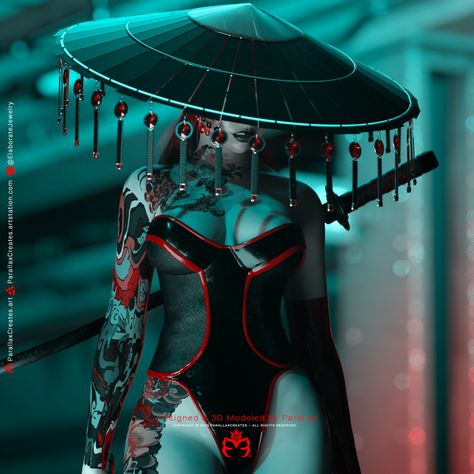 Fully Rigged 3D Samurai Hat by ParallaxCreates, ParallaxCreates - Jeremiah Rojas on ArtStation at https://www.artstation.com/artwork/XgxeWa Samurai Hat Draw, Female Samurai With Mask, Woman Samurai, Samurai Female, Women Samurai, Female Samurai Tattoo, Woman Samurai Art, Lady Samurai Art, Girl Samurai