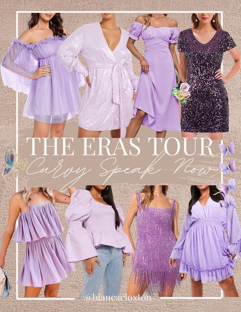 The Eras Tour, Taylor Swift, Speak Now, Purple Dress, Sequins, Concert Outfit, Outfit Idea, Swiftie Enchanted Taylor Swift Outfit Ideas, Taylor Swift Outfits Concert Plus Size, Taylor Speak Now Outfits, Taylor Swift Concert Outfit Purple, Taylor Swift Concert Outfit Ideas Plus Size, Eras Tour Outfit Ideas Plus Size, Purple Lover Outfit Eras Tour, Plus Size Eras Tour Outfit Ideas, Eras Tour Plus Size