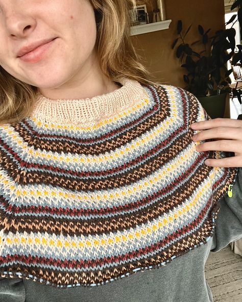 #TBT to this long-standing WIP. This may or may not have been my 3rd attempt in making this sweater. 😅 What’s your longest WIP project? 🧶 #maetomeasure #maecrochets #stashbust #stashbusterproject #colorwork #crochet #knit #knitcolorwork #tunisiancrochet Colorwork Crochet, Knit Colorwork, Stash Buster, Colorwork Knitting, Tunisian Crochet, Knitting, Crochet, Pattern, On Instagram