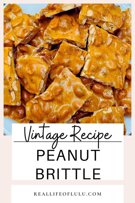 Homemade Peanut Brittle Recipe - Real Life of Lulu Make It Yourself Food, Instant Pot Rabbit, Easy Peanut Brittle Recipe, Homemade Peanut Brittle, Homemade Candy Recipes, Peanut Brittle Recipe, Brittle Recipes, Xmas Baking, Mint Recipes