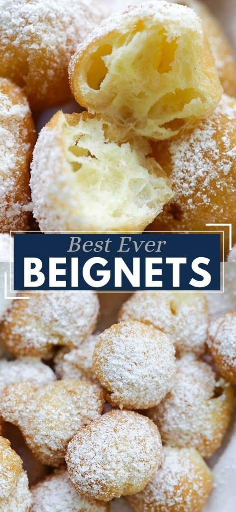 Homemade Beniegts, Benigets New Orleans Easy, Best Beignet Recipe, French Donuts Beignets, Beneights Recipe Easy, Benyas Recipe New Orleans, Beignet Recipe Easy Pillsbury, Air Fryer Beniegts Recipe, How To Make Beniegts