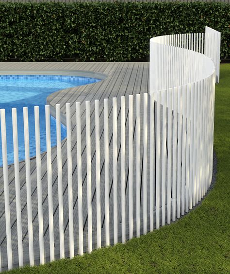 PIK Fencing — Glass Outlet White Pool Fence, Pool Fence Ideas Australia, Backyard Extension, Pool Fencing Landscaping, Diy Fencing, Glass Pool Fencing, Pool Gate, House Fence, Pool Fencing