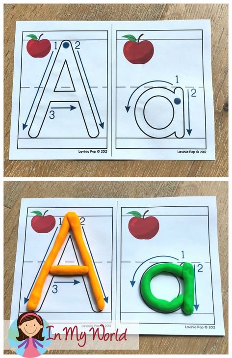 Alphabet Playdough Mats with Correct Letter Formation - In My World Play Doh Letter Mats Free, Playdough Letter Mats, Alphabet Playdough Mats, Letter Formation Worksheets, Playdough Letters, Frogs Preschool, Library Seating, Alphabet Crafts Preschool, Kindergarten Freebies