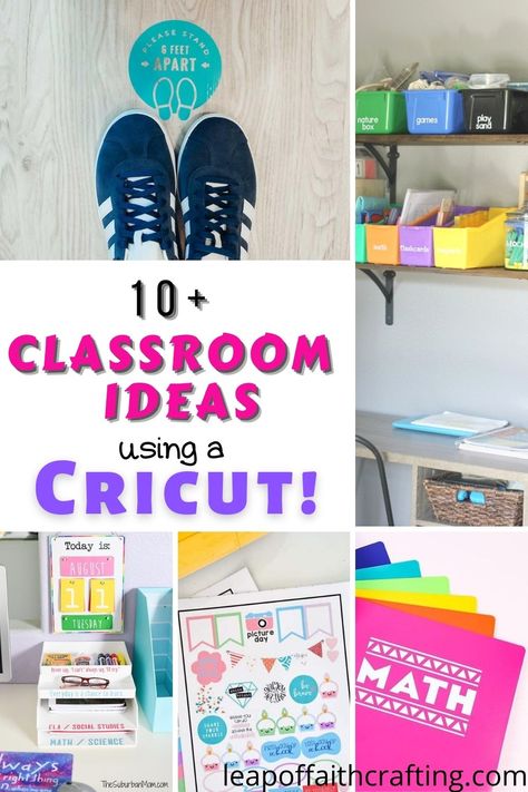 #sponsored Get organized this school year with your Cricut! A roundup of over 10 tutorials on how to use your Cricut to personalize a classroom or a homeschool space. Cricut Classroom Decor, Cricut Classroom Ideas, Cricut In The Classroom, Back To School Craft Ideas, Cricut Classroom, Teacher Cricut, Classroom Back To School, Cricut Teacher, Homeschool Space